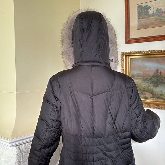 Anne Klein Down Filled Puffer Removable Hood Zippered Coat - Picture 8 of 17
